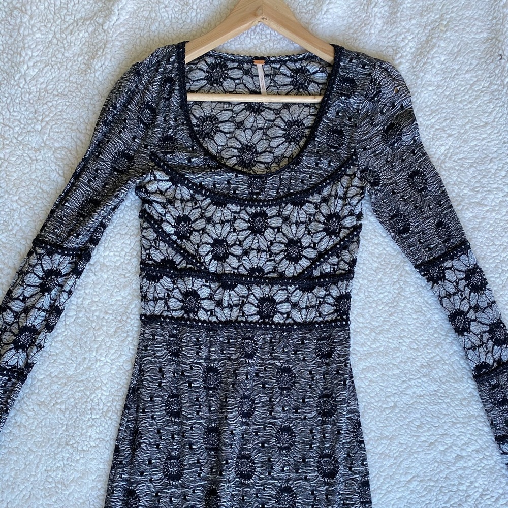 Free people floral Long sleeve dress